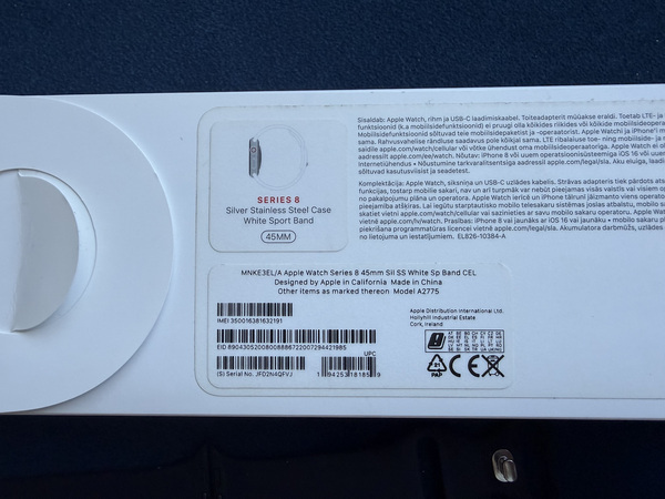 Apple Watch Series 8 45mm GPS+Cellular Silver Stainless Stee