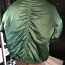 Теплая куртка-бомбер, красивый зеленый, приличного размера M-L (фото #2)
