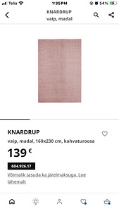 Roosa vaip 160x230 (7 foto / 8)