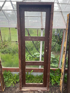 2 tumepruun täispuit uks koos lengiga: 187 x 67 x 12cm (2 foto / 10)
