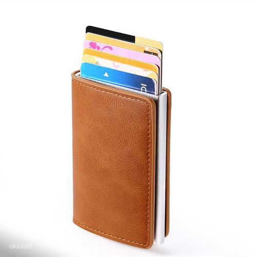 Очень удобный кожаный карман для карт (8шт) + карман для ден (фото #2)
