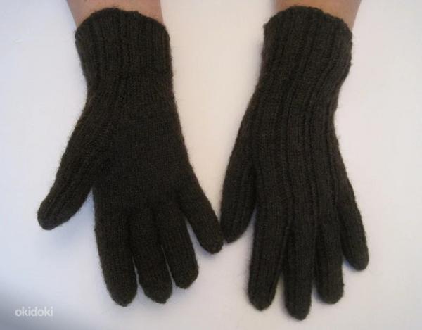 Ручное ажурное вязание шерстяные перчатки (фото #10)