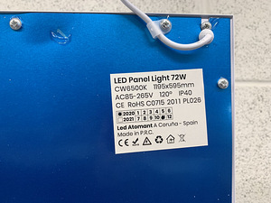LED-Atomant LED paneel 72W 1.2m x 0.6m (3 foto / 9)