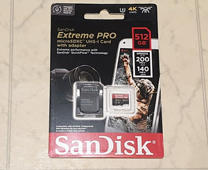 SanDisk Extreme PRO micro SD 512GB 200mb/s U3 garantii 30 a. (1 foto / 4)