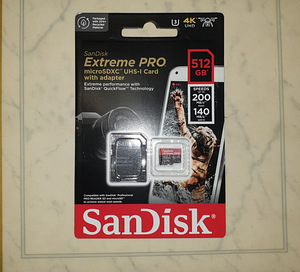 SanDisk Extreme PRO micro SD 512GB 200mb/s U3 garantii 30 a. (3 foto / 4)