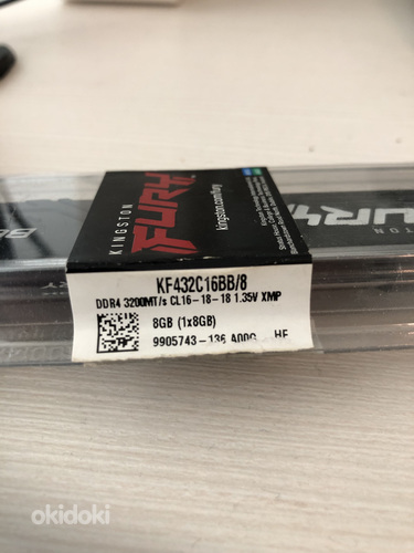 KINGSTON FURY 8GB 3200MHz DDR4 CL16 KF432C16BB/8