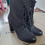 Женские кожаные короткие сапоги на высоком каблуке 38 размер (фото #5)