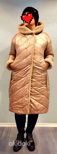 Двухстороннее зимнее пальто/ шуба как новое (фото #1)