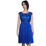 Синее торжественное платье с пайетками и галстуком на размер (фото #1)