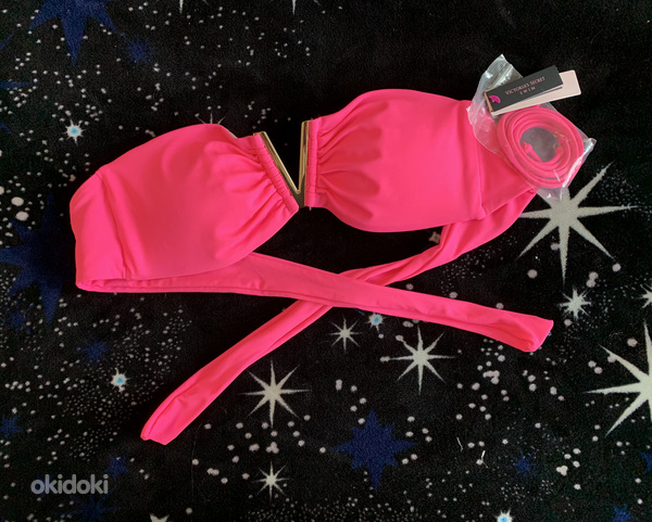 Розовый бикини-бюстгальтер Victoria's Secret, размер XS. (фото #1)