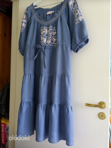 100% лён! Платье в народном стиле, с вышивкой M /L /XL. (фото #5)