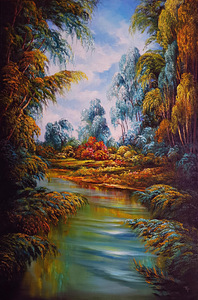Õlimaal Rohelus 89,5 cm x 60 cm, küljelt 3,5 cm