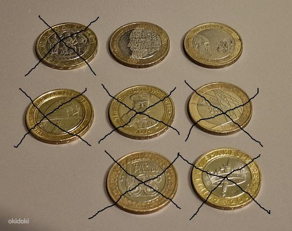 Inglise kahe naela mündid (foto #1)