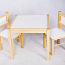 Uued laud ja 2 tooli mänd/valge (foto #1)