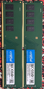 Operatiivmälu 16GB (2x8GB) Crucial DDR4-3200 (1 foto / 3)