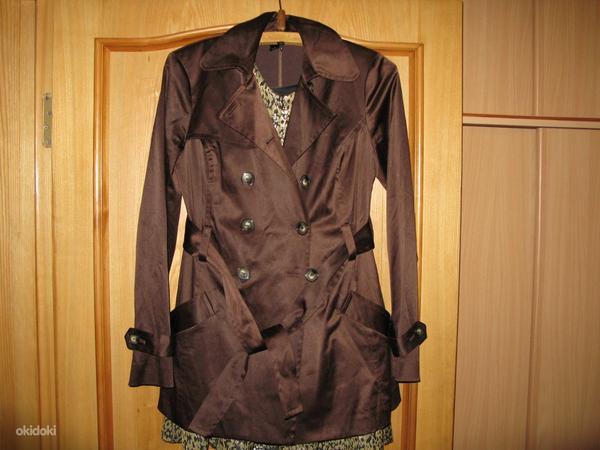 Куртка /пальто белое/коричневое, новое, размер M (фото #5)