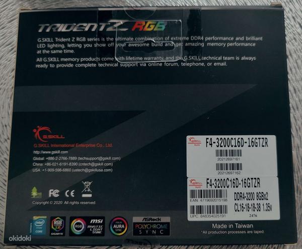 G.Skill TridentZ RGB 2x 8 ГБ DDR4 3200 МГц (фото #2)