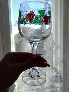 Супер красивые хрустальные бокалы с виноградом