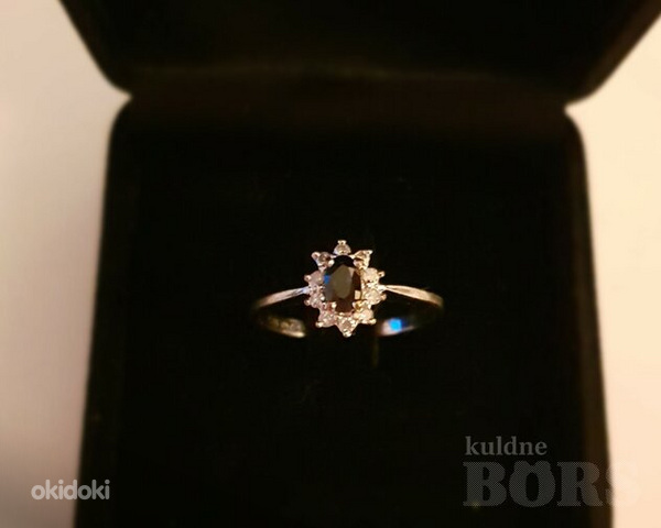 Золотое кольцо с синим сапфиром (фото #3)