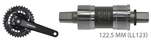 Shimano FC-MT101 vändakomplekt (2x9) + BB-UN300 keskjooks (1 foto / 1)