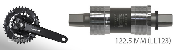 Комплект шатунов Shimano FC-MT101 (2x9) + каретка BB-UN300