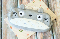 Totoro Cartoon Plush Zip Pen Bag