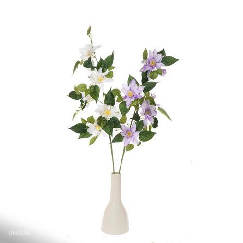 Искусственный цветок в светло-фиолетовом климате, прикрепленный к стеблю (фото #3)