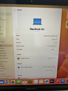 Apple MacBook Air 13 M1 2020 Kehtiv garantii (9 foto / 10)