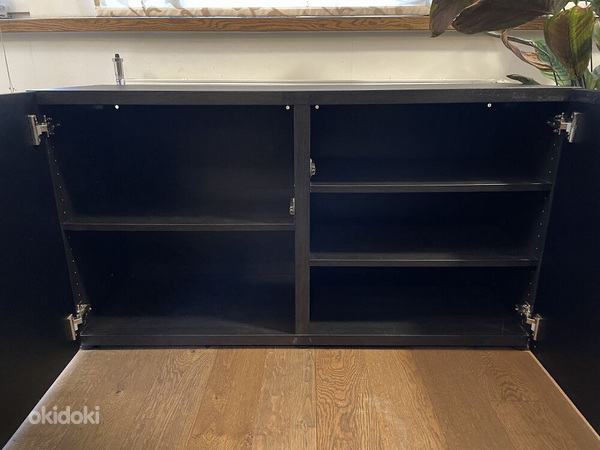 IKEA шкаф BESTÅ, черно-коричневый/Сельсвикен глянцевый (фото #2)