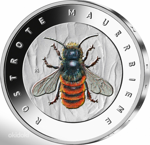 ГЕРМАНИЯ 5 ЕВРО 2023 года - Красная пчела-мейсон (фото #1)
