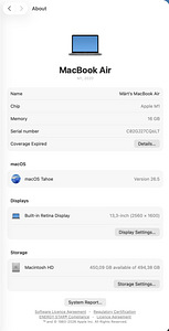 MacBook Air M1 16GB RAM, 512 GB SSD (3 foto / 5)