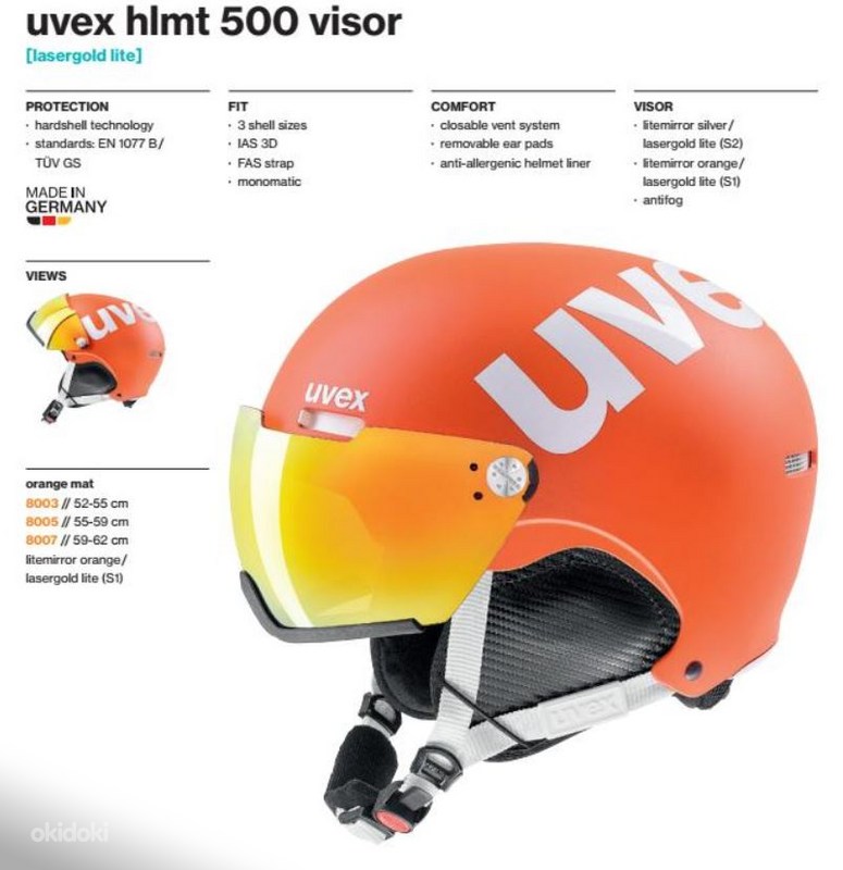 Uvex 500 зимний спортивный шлем (фото #2)