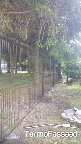 Панельный забор 3d, столбы, калитки, ворота (фото #3)