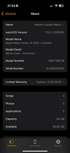 Uuev. Apple Watch 10 - 46mm Black Sport Band GPS + Cell. (3 foto / 4)