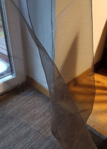 Kardinad, tüll, läbipaistev, tumepruun, komplektis 2tk (2 foto / 3)