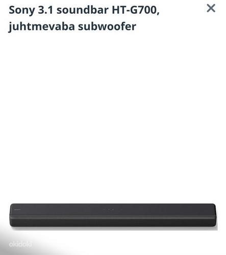 Sony 3.1 soundbar HT-G700, juhtmevaba subwoofer (foto #5)