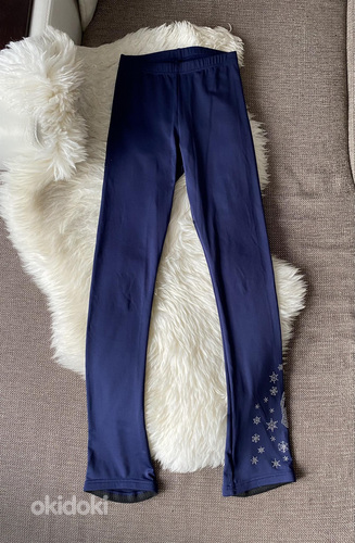 JIV темно-синие брюки для фиг.катания со стразами, размер S (фото #3)