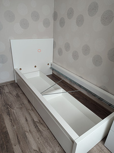 MALM IKEA voodiraam 90x200 cm +2 voodikasti, valge (7 foto / 8)