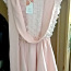 Розовое платье с двойной юбкой и широким поясом (фото #1)