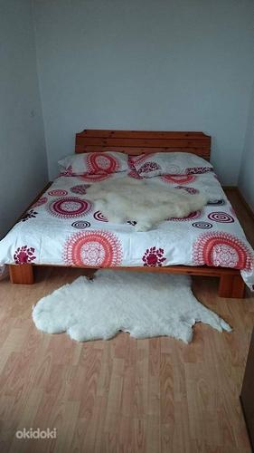 Деревянная кровать в хорошем состоянии + матрас (160 х 200) (фото #1)