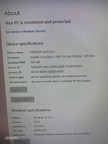 Lauaarvuti GTX 1050, I3 7th gen, 16gb ram, 120 SSD (foto #4)