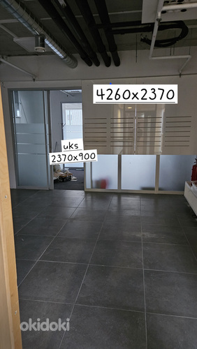 Стеклянные перегородки с алюминиевым профилем с раздвижной дверью (фото #3)