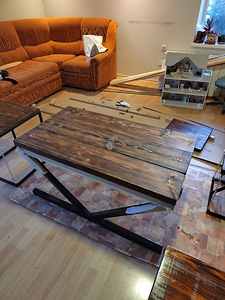 LOFT stiilis mööbel (metall, puit) (4 foto / 10)
