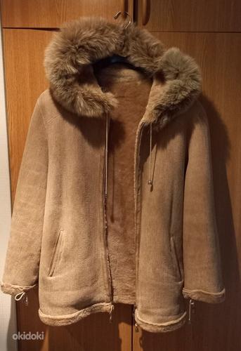 Женская зимняя кожаная куртка (44-46 размер) (фото #1)