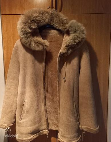 Женская зимняя кожаная куртка (44-46 размер) (фото #2)
