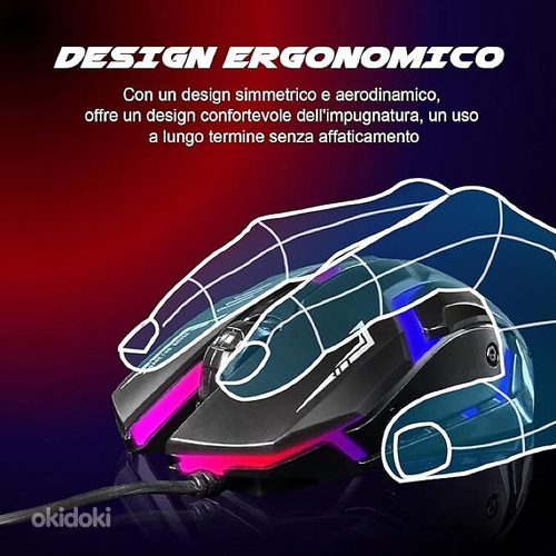 Эргономичная игровая компьютерная мышь с RGB-подсветкой (фото #4)