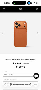 Golden concept iphone 17 pro leather case (5 foto / 5)