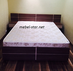 Кровать с подъемным механизмом, с матрасом и нишей для белья