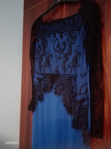 Праздничное платье, синее с черным кружевом (фото #2)