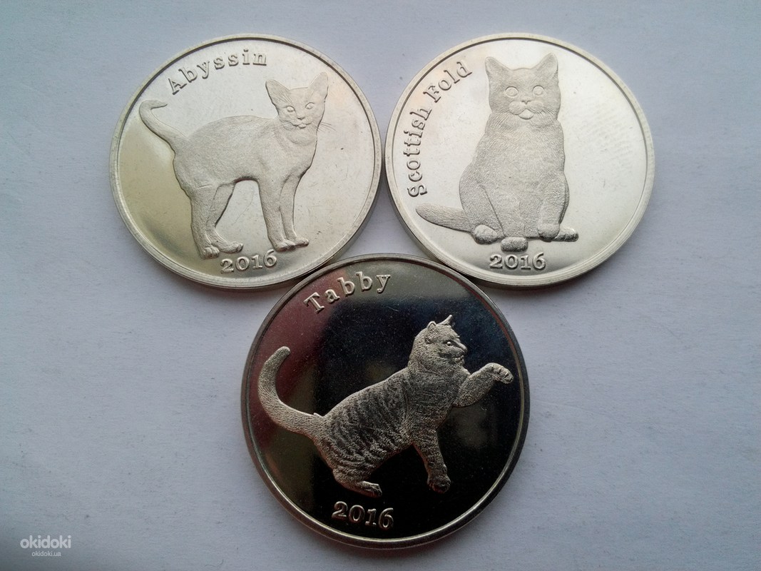 Красивые и редкие монеты Кошки Шотландии (фото #1)